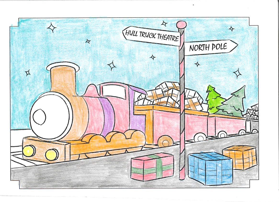 Train Xmas Postcard Design